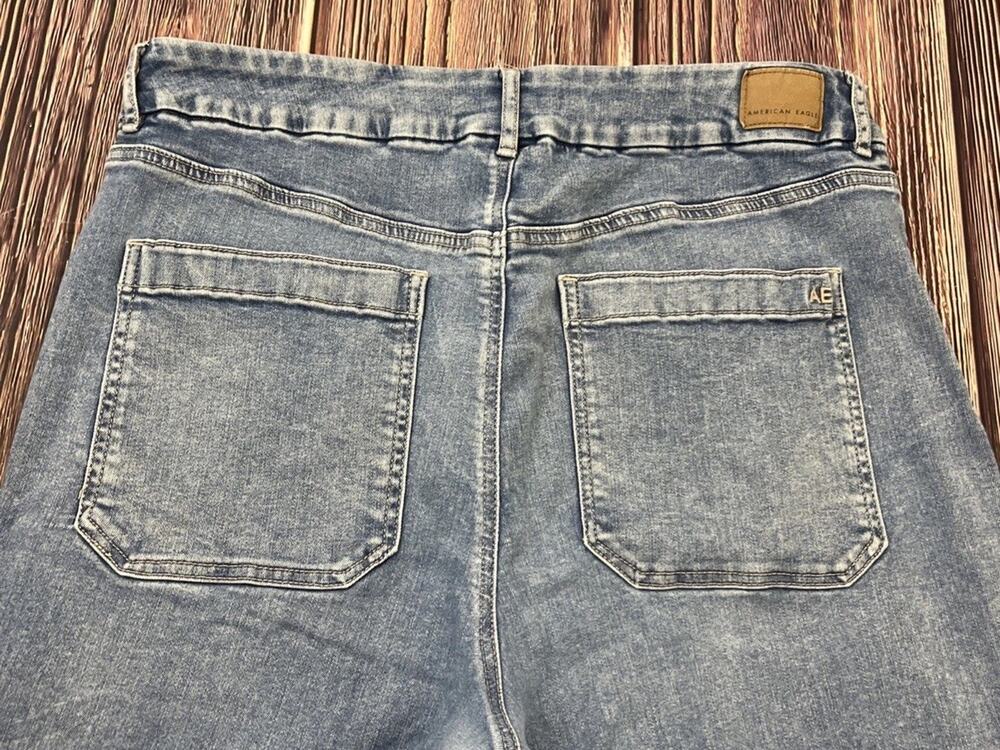 American Eagle Curvy Super Hi-Rise Flare Jeans Womens Plus Size 18 Short